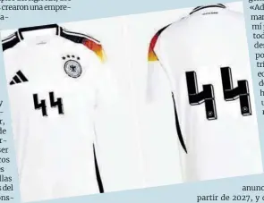  ?? ?? Una camiseta de la selección alemana de fútbol con el dorsal número 44.