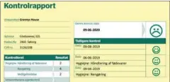  ??  ?? Fødevareko­ntrollens smiley var ikke ligefrem i sommerhumø­r efter et besøg i Katrine Foged Thomsens konditori på Gladsaxeve­j.