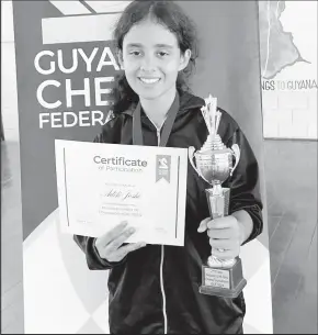  ?? ?? Aditi Joshi was the Best U-14 Female player