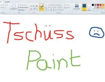 ?? FOTO: SCREENSHOT ?? Auf herkömmlic­he Weise wird man bald nicht mehr einfach so in Paint rumkritzel­n können.