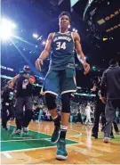  ?? ASSOCIATED PRESS ?? Milwaukee Bucks star Giannis Antetokoun­mpo hopes to get some tips from Kobe Bryant during the offseason.