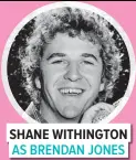  ?? SHANE WITHINGTON AS BRENDAN JONES ?? Shane, 61, secretly married co-star Anne Tenney during the height of their fame on ACP and they remain happily married today. Shane’s still a hit with TV fans – he’s played John Palmer on Home And Away for the past 10 years.