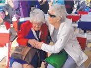  ?? ANGELA KOCHERGA/JOURNAL ?? Capt. Betty Somppie, left, is 102 years old and served during World War II as an original member of the first Women Auxiliary Army Corp. She was a special guest at the dedication at the Women Veterans’ Memorial in Las Cruces on Saturday.