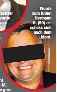  ??  ?? Pferdehof-Besitzer Rocco J. wurde
erschossen.
Wurde zum Killer: Hermann H. (50) erschoss sich nach dem
Mord.