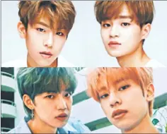  ??  ?? (Top, left to right) Lee Dae-whi and Park Woo-jin from the disbanded group Wanna One, and the hip-hop duo MXM are to make their debut as a quartet.