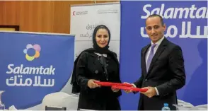  ??  ?? Nora Rashid al-Dosari and Sami Abi Nakhoul at the MoU-signing ceremony.