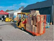  ?? TIM HOBMAN ?? Quorn Wagon & Wagon’s restored BRUTE luggage trollies and movers were on display both inside and out of the marquee where the various wagon groups had set up their display stalls over the weekend.