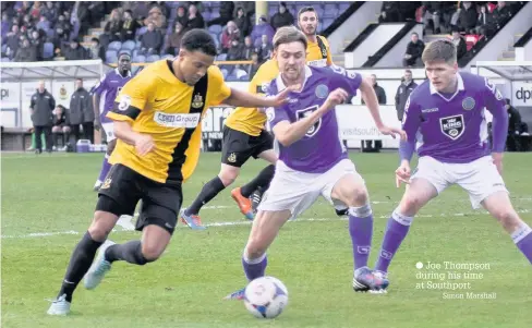  ?? Simon Marshall ?? Joe Thompson during his time at Southport