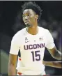  ?? Stephen Dunn / Associated Press ?? UConn’s Sidney Wilson played in his first game as a Husky against UMass-Lowell on Tuesday.