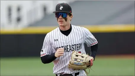  ?? GREG M. COOPER — THE ASSOCIATED PRESS ?? Northeaste­rn center fielder Mike Sirota runs during the first game of a doublehead­er against North Carolina A&T on Friday, March 17, 2023 in Brookline. He may be a first-round draft selection.