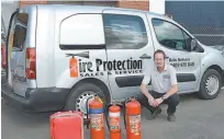  ??  ?? Rob Nelson, pictured here with products to protect your home and property from fire.