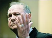  ?? BRYNN ANDERSON/AP ?? Senate candidate Roy Moore of Alabama has shown no signs of stepping aside despite pressure from the GOP.