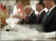  ?? PABLO MARTINEZ MONSIVAIS — ASSOCIATED PRESS ?? President Donald Trump, center, and Treasury Secretary Steve Mnuchin, second from the right, listen to remarks by China’s President Xi Jinping during a bilateral meeting at the G20 Summit on Saturday in Buenos Aires, Argentina.