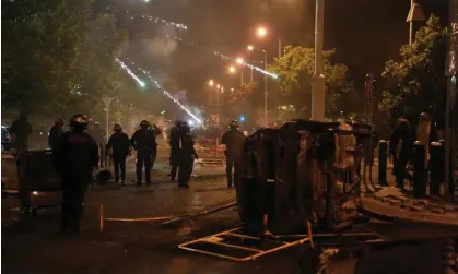  ?? Photograph:Zakaria Abdelkafi/AFP/Getty Images ?? Security forces arrested 150 people after protests against the police in Nanterre.