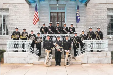  ?? DENNIS J HERRING/COURTESY ?? Various ensembles of the Naval Academy Band, pictured in a 2018 photo, will play traditiona­l and contempora­ry seasonal tunes during its Holiday by the Bay concert. The event will be streamed online this year because of the coronaviru­s pandemic.