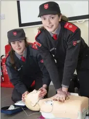  ??  ?? Lynne Gavin and Lucy Callaly demonstrat­es resuscitat­ion.