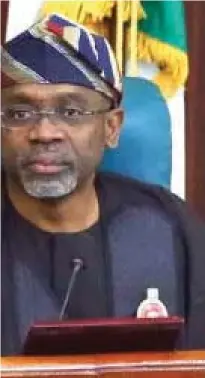  ??  ?? Speaker, House of Represe entatives, Hon. Femi Gbajabiami­la