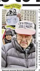  ??  ?? Tenant groups have championed the mayor’s rent freeze even as landlords unsuccessf­ully sued to overturn it, but starting in October, all regulated rents will go up.