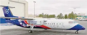  ?? Universal Hydrogen/Tribune News Service ?? The Federal Aviation Administra­tion gave Universal Hydrogen clearance Monday to proceed with its initial flight of the hydrogen-powered Dash 8-300 airplane.