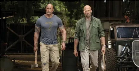  ??  ?? ANOTHER LAP: ‘Hobbs & Shaw’ took No. 1 again this weekend.