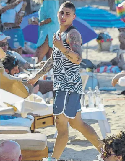  ?? FOTO: GTRES ?? Marco Verratti sigue en Ibiza y ya ha movido ficha para presionar al PSG, ayudar a forzar su salida y poder jugar en el Barça