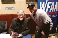  ?? Contribute­d photo / Ryan Chichester ?? Ryan Chichester, shown with Mike Francesa, will make his on-air debut on WFAN this weekend