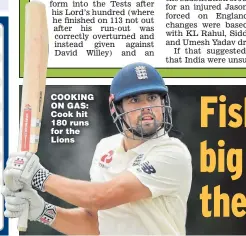  ??  ?? COOKING ON GAS: Cook hit 180 runs for the Lions