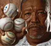  ?? Karen Warren / Staff file photo ?? J.R. Richard, shown in 2012 at age 62, was known for his huge hands that could hold numerous baseballs, along with his devastatin­g 100-mph fastball, during his heyday with the Astros.