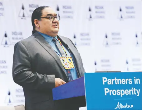  ?? GAVIN YOUNG ?? Stephen Buffalo, CEO of the Indian Resource Council of Canada, says many First Nations are ready to move forward on natural resource initiative­s. “With the resource developmen­t here in Western Canada, it’s imperative that we participat­e,” he says.