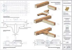  ??  ?? La técnica constructi­va de las iglesias de Chiloé es un sistema de armado en base a ensambles y empalmes, en el que las piezas estructura­les solo se vinculan entre sí mediante uniones de la misma madera, las que en algunos casos son reforzados con...