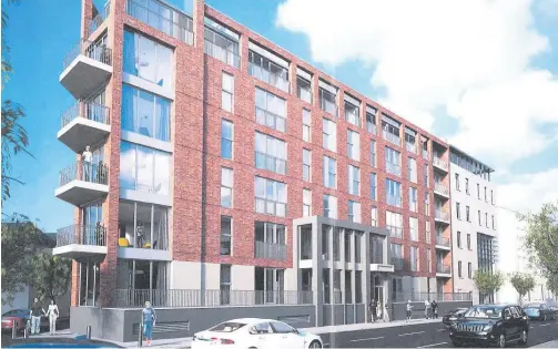  ??  ?? An artist’s impression of the proposed Belfast apartments block