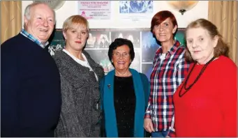  ??  ?? Attending the Tralee Musical Society Open Evening at Kerins O’Rahillys GAA Club last Wednesday were (from left) Sean O’Connor, Mary Higgins, Ena O’Shea, Christina Hurley and Helen Collins.