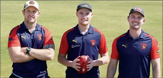  ??  ?? Mulwala’s senior team in 2022 will be coached by, from left, Rohan Davies, Jackson Gash and Bodhi Butts.
