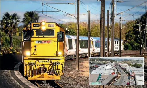  ??  ?? Work on passenger rail between Hamilton and Auckland is chugging along and two councils have picked their favoured spots for stations. Inset: Once the start-up service gets running, Huntly is a preferred station spot for Waikato District Council.