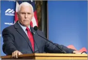  ?? JOSE LUIS MAGANA — THE ASSOCIATED PRESS ?? Former Vice President Mike Pence speaks at Georgetown University, Gaston Hall in Washington on Oct. 19.