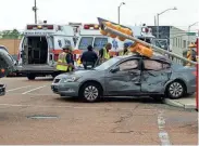  ?? HAROLD GATER/USA TODAY NETWORK ?? The aftermath of a vehicle crash in Jackson is shown in this file photo. The City of Jackson is facing at least 24 lawsuits due to city employees being involved in vehicular crashes with city-owned vehicles.