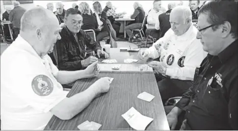  ?? Booster photo by Scott Anderson ?? Legion members from across the province converged on the Royal Canadian Legion Branch #56 in Swift Current on March 14 to 16 for the 2014 Provincial Legion Cribbage Tournament. TEAMS Open Division