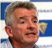  ??  ?? Ryanair CEO Michael O’Leary