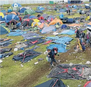  ?? Picture: SWNS. ?? It is estimated 15,000 tents were abandoned after T in the Park at Strathalla­n.