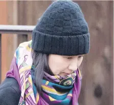  ??  ?? Huawei chief financial officer Meng Wanzhou leaves her home in Vancouver on Wednesday.