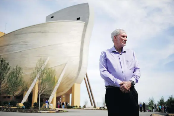  ?? LUKE SHARRETT/WASHINGTON POST ?? Ken Ham, founder of the creationis­t ministry Answers in Genesis, wants to attract both believers and non-believers to his family-friendly attraction­s.