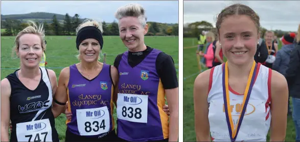  ??  ?? Ladies’ Novice top three (from left): Beth O’Connor (second), Angie Redmond (first), Esther O’Leary (second). Claragh Keane of D.M.P., the Under-16 girls’ champion.