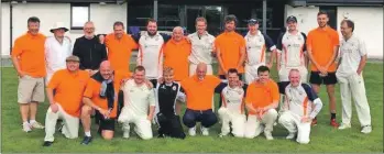  ??  ?? Oban Cricket Club and The Drones pictured after the match.