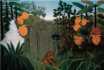  ?? (GETTY IMAGES/PRO LITTERIS) ?? Henri Rousseau (dit le Douanier Rousseau), «Le repas du lion» (v. 1907). Huile sur toile, 114 × 160 cm.