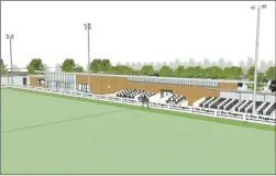  ??  ?? WIM-WIN SITUATION: Club president Ken Stewart and Wimborne Town’s new stadium plans