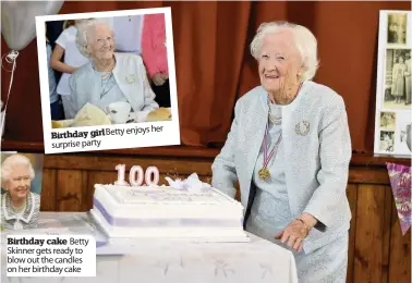  ??  ?? enjoys her Birthday girl Betty surprise party Birthday cake Betty Skinner gets ready to blow out the candles on her birthday cake