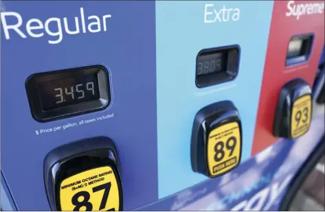  ?? AP photo ?? The rising cost of gasoline is being felt across the U.S., as the national average price has gone up from $2 per gallon last year to $3 per gallon as of June 9.