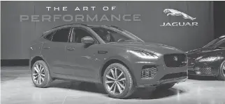  ?? LESLEY WIMBUSH/DRIVING.CA ?? The 2018 Jaguar E-Pace’s sports car heritage is epitomized by its kicked-up tail.