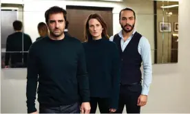  ?? Photograph: Netflix. ?? (From left) ... Gabriel (Grégory Montel), Andrea (Camille Cottin) and Hicham (Assaad Bouab) in season four of Call My Agent!