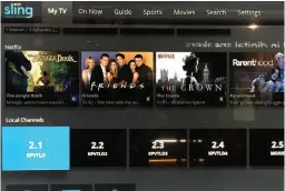  ??  ?? Sling TV app on the Apple TV.